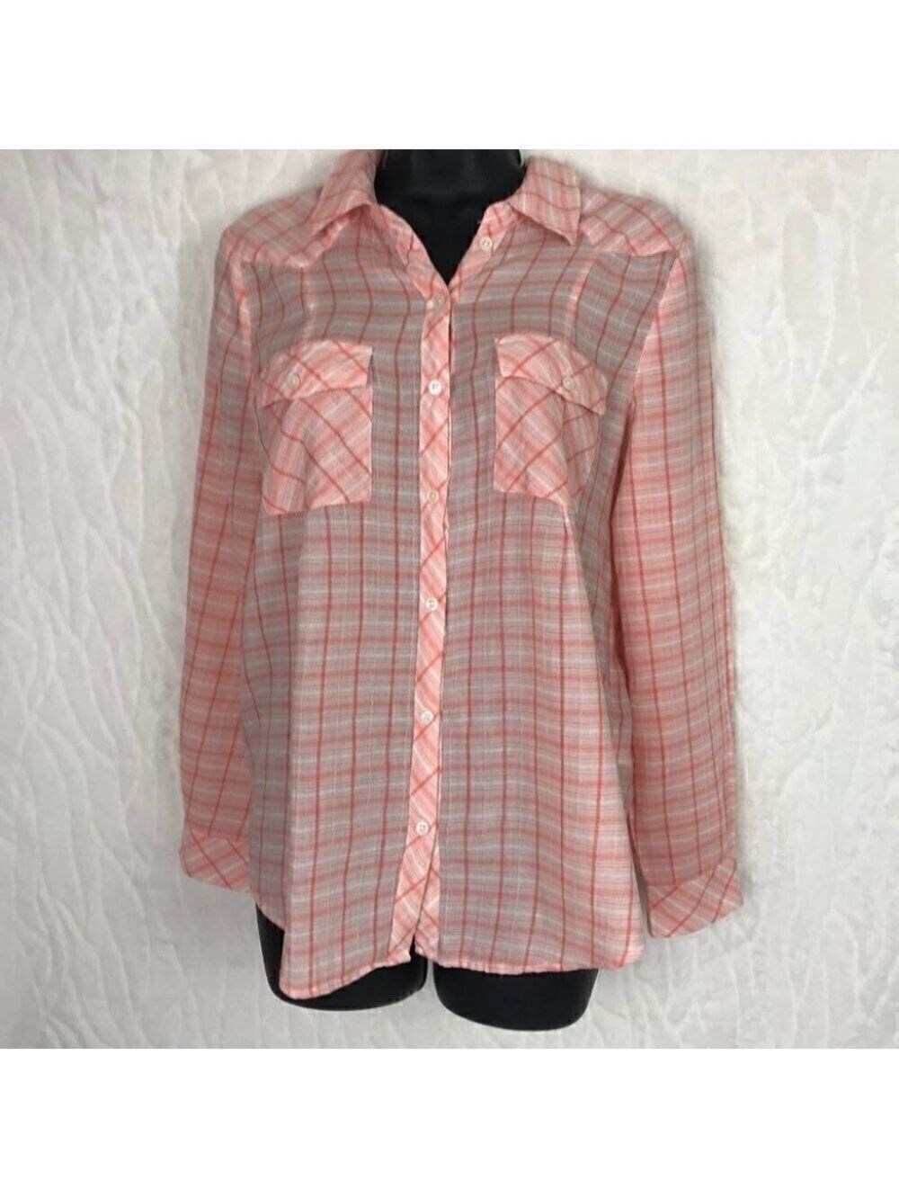 JOIE Plaid Western Style 100% Cotton Button Down Shirt Size M